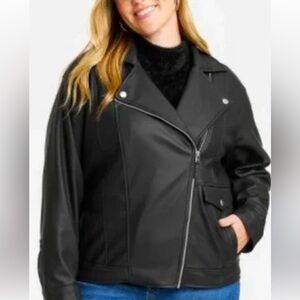 Women's Black Leather Moto Jacket